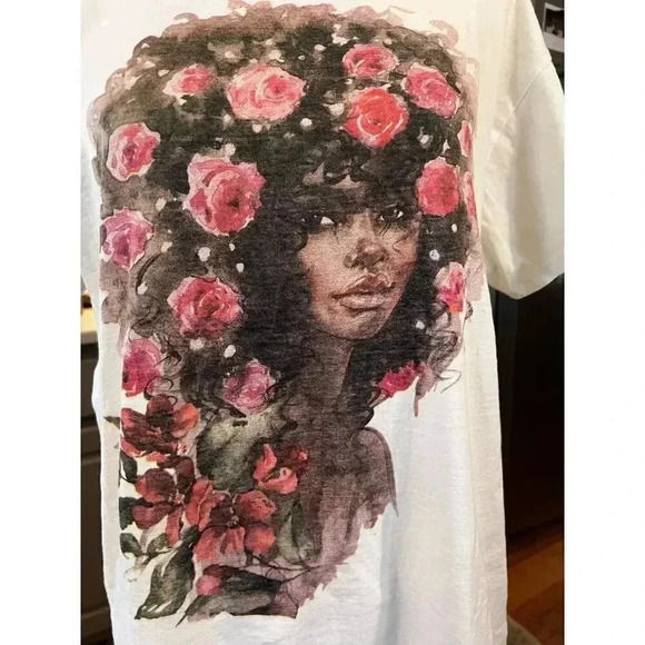 Floral afro girl tshirt xL - Picture 2 of 5